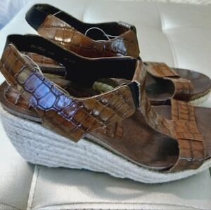 DONALD J PLINER Bliss 'Gater Wedge Espadrille Sandals Sz 6.5 NEW!